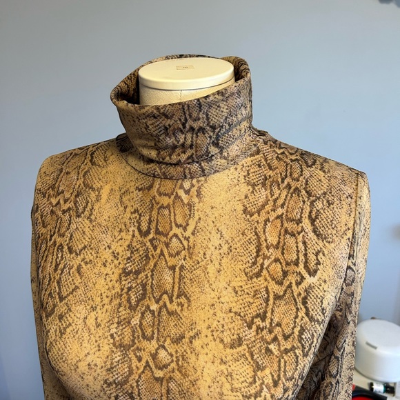 Ganni Tops - Ganni animal print turtle neck sheer top